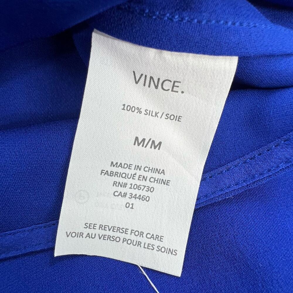 Vince silk popover top blue sz M - Picture 5 of 6